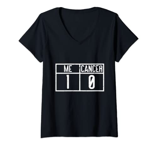 Femme Me = 1 Cancer = 0 Cancer Survivor Cancer Cancer Beaten Chemothérapie T-Shirt avec Col en V