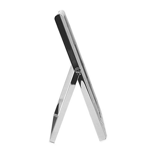 Laura Ashley 5X7 Silver Bamboo Metal Picture Frame (Vertical) With Pull-Out Easel Stand, Made For Tabletop, Counterspace, Shelf And Desk #TOP3