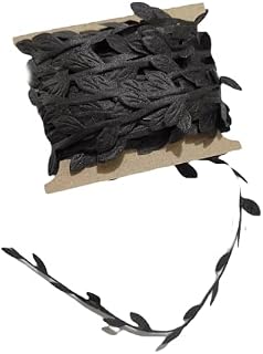 PSL 10m Artificial Leaf String Flowers Vine Wall Hanging Silk Flower Garland Wedding Party Decoration Wreath Decorative DIY Craft (Black), 10