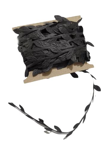 PSL10m Artificial Leaf String Flowers Vine Wall Hanging Silk Flower Garland Wedding Party Decoration Wreath Decorative DIY Craft (Black), 10
