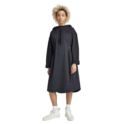 G-STAR RAW Damen Anorak Hoodie Kleid, Schwarz (Caviar D22368-D165-D301), XS
