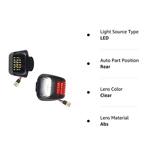 Mbuydiy Led License Plate Light Lamp Assembly With Red Oled Neon Tube Compatible With Frontier 2007-2019, Xterra 2007-2015, Titan Armada Suzuki Equator Black Housing 6000K White, Pack Of 2 #TOP7