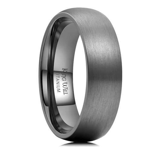King Will 6mm Gunmetal Grey Titanium Rings Basic Domed