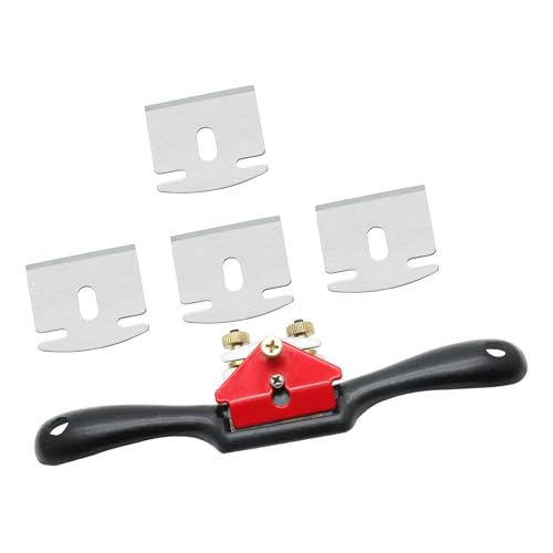 Jiozermi 9' Adjustable Spokeshave with 4 Pcs Replacement Metal Blade, Woodworking Plane, Hand Planer for Wood Craftsman, Wood Carver