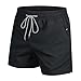 Running Shorts for Men 5 Inch with Zipper Pockets Elastic Waist Drawstring Quick Dry Gym Gifts Athletic Workout Active Wear Basketball Clothes Mens Fitness Exercise Pants 01# Black Large