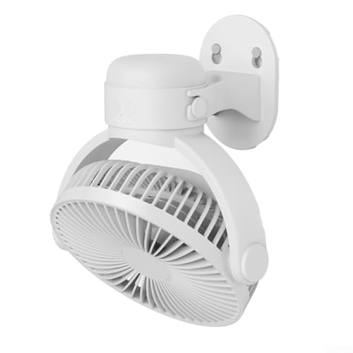 Ventilador de pared recargable con cabezal agitador, perfecto para espacio limitado en cocinas y baños