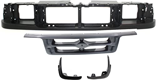 Evan Fischer Grille Assembly Set of 4 Compatible With 1995-1997 Ford Ranger Paintable Shell and Insert Plastic