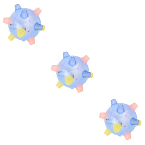 CIYODO 3pcs Flashing Light up Music Ball Toy Kids Music Bouncing Ball Perfect for Parties Random Color