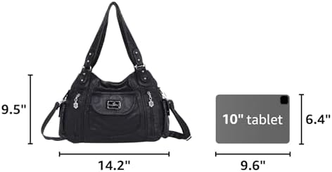 Angel Kiss Purses for Women, Large Shoulder Bag Hobo Tote Purse Mutipocket Faux Leather Satchel Hobo Purse — view 2