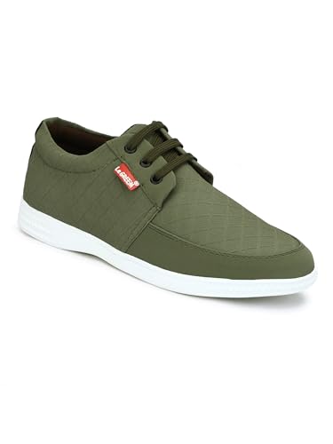 Image of Le Greem Men's Casual Lace-Up Shoes | Lightweight Synthetic Upper | Stylish & Comfortable Sneakers with Anti-Slip Sole - Black