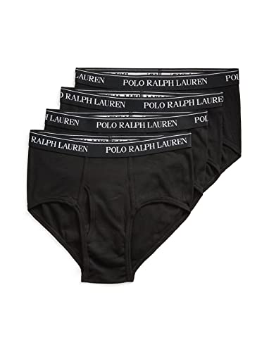 Polo Ralph Lauren mens Classic Fit Cotton Mid-rise Briefs, Polo Black/Red, XX-Large US