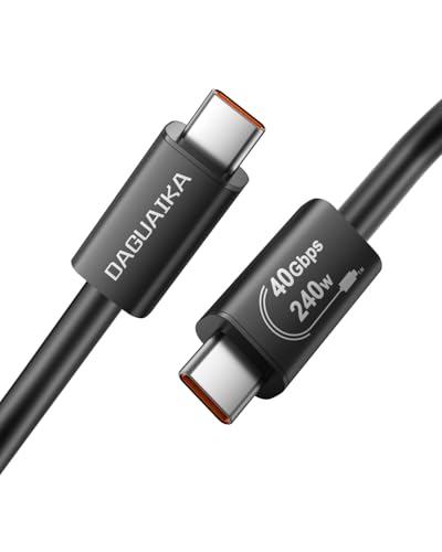 Silicone USB 4 Cable 3.3FT for Thunderbolt 4/3, 240W Fast Charging, 40Gbps Data Transfer, 8K@60Hz/4K@240Hz/Dual 4k@60Hz Video Display for iPhone 15/16 Series, MacBook, iPad, Samsung