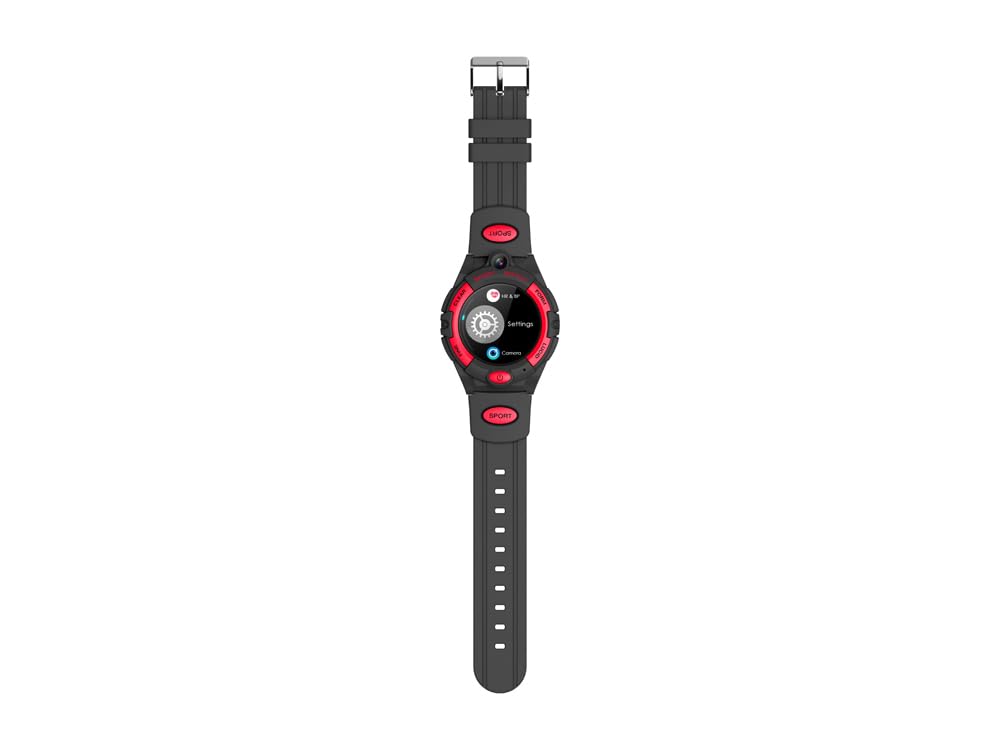 EKO ! Montre Connectée Enfant, Smartwatch Téléphone pour Filles garçons avec Appel, Fonction SOS, Podomètre, Suivi de santé, Caméra, Lecture Audio, Réveil, Montre Intelligente Enfants (Noire/Rouge)
