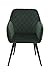 Produktbild HNNHOME® Dalton Polsterstuhl für Küche, Esszimmerstuhl, mit Armlehnen und Rückenlehne, stabiles Metallbein, Lounge-Sessel, Empfangsstuhl, Wannenstuhl (Dunkelgrün, Samt)