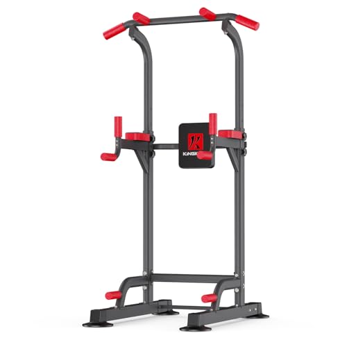 Image of K KiNGKANG Power Tower Pull Up Bar Station for Home Gym Fitness Equipment | Dual-knob Height Adjustment | Load 450lbs| Suction cup feet | New upgraded