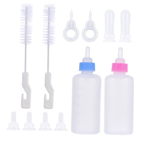 GRIRIW Pet Milk Bottle Feeding Kit 12pcs Set Boilable Portable Scale for Newborn Kittens Puppies