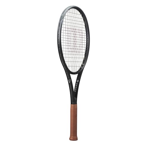 Image of Wilson RF 01 Strung Performance Tennis Racket - Grip Size 1-4 1 /8 inch, Strung with Sensation 16 Natural at Mid Range Tension