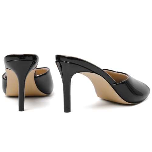 Image of Mostrin Kitten Heels for Women Summer Mules Heels Stiletto Heeled Sandals Slip On Backless Dressy Womens Sandals