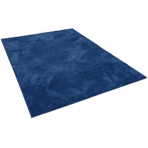 Tapis moelleux doux bleu foncé Pergamon Luxe à longs poils - 3