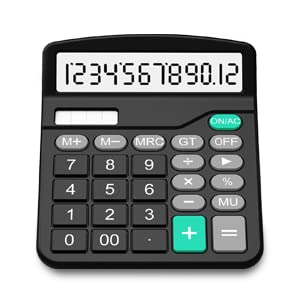 Calculators, Splaks Standard Functional Desktop Calculators Sola And Aa Battery Dual Power Electronic Calculator With 12-Digit Large Display (Basic Black) #TOP11