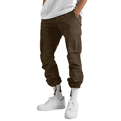 Cargo Pants for Men Relaxed Fit Joggers Casual Baggy Cargo Sweatpants Drawstring Tactical Pants with Multi Pockets2