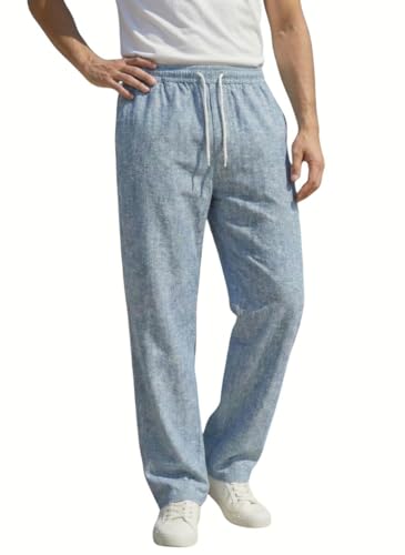 Image of INDICLUB Men's Track Pants with Side Stripe, Drawstring Waist, Straight Leg