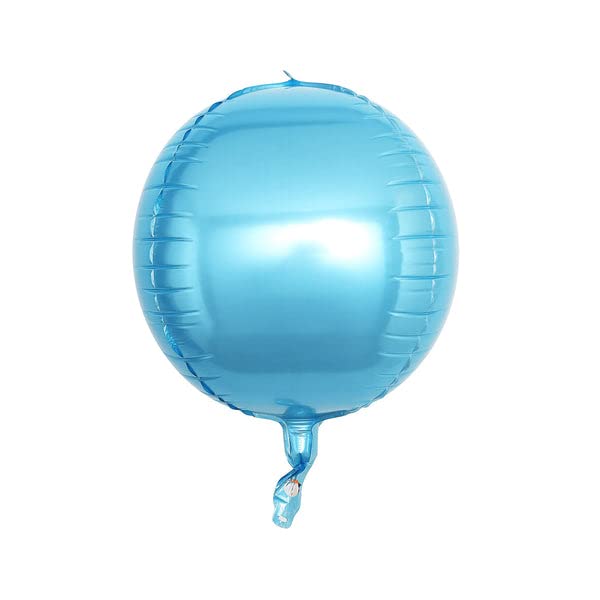 TABLECLOTHSFACTORY.COM 2 Pack 14" Blue Aluminum Foil Round Sphere Balloon Wholesale 4D Orbz Mylar Balloons