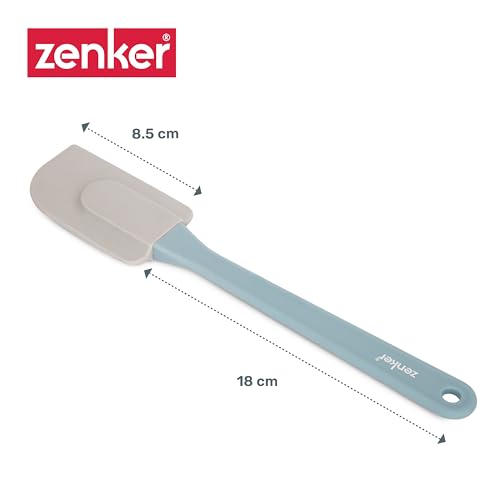 Foto von Zenker Teigschaber Candy 26,5 cm PATISSERIE, Schaber zum Backen, Ideal zum Glattstreichen und Ausschaben von Teig (Farbe: Eisblau/Grau), Menge: 1 Stück