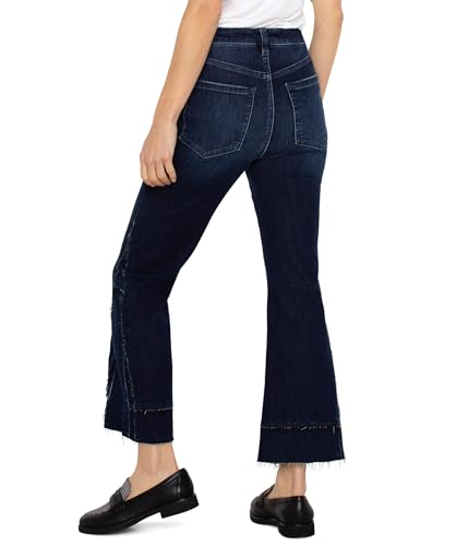 Liverpool Women's Hannah Crop Flare with Crafty Seaming Hi-Rise Stretch Denim in Upland2