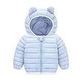 Hooded Puffer Jacket for Baby Boys Girls Lightweight Packable Down Coats Cute Ears Coats with Hoods Warm Outerwear Top