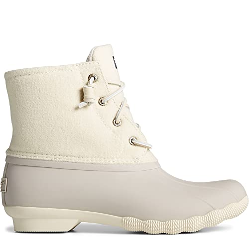 Sperry Women's Saltwater Rain Boot, Ivory, 12