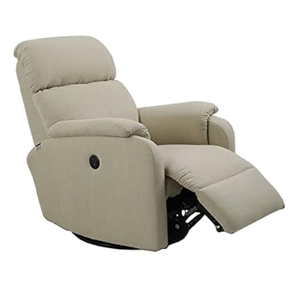 Bear Off? - Broadway - Fabric Soft Armrest Single Seat Electric Recliner with Single Motor, Rocking and Revolving Functions (Beige)