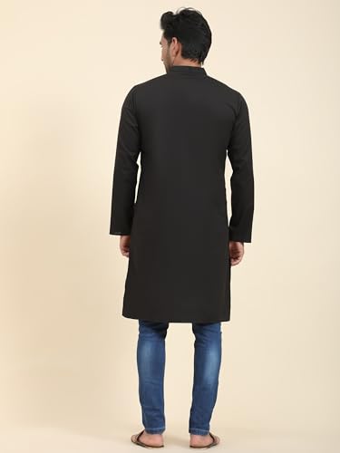 Image of SKAVIJ Mens Cotton Casual Wear Everyday Use Modern Kurta