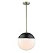 Golden Lighting 3218-L AB-BLK Dixon Pendant-Damp, Aged Brass