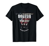 Boston Souvenir Vintage American Flag Guitar Player Rock Fan T-Shirt