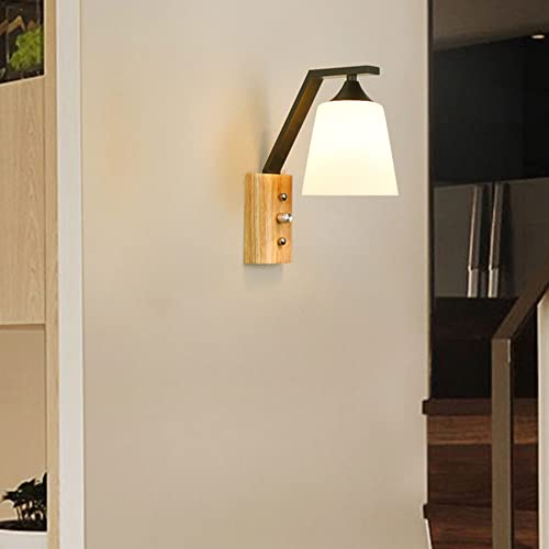 Apliques de pared de vidrio blanco leche modernos para iluminación de pasillos y dormitorios 6