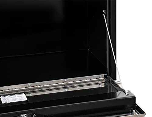 Image of Buyers Products 1702700 Black Steel Underbody Truck Box With Silver Polished Stainless Steel Door, 18 x 18 x 24 Inch, Made In The USA, Truck Tool Box Organizer With Storage, Job Box For Work Truck
