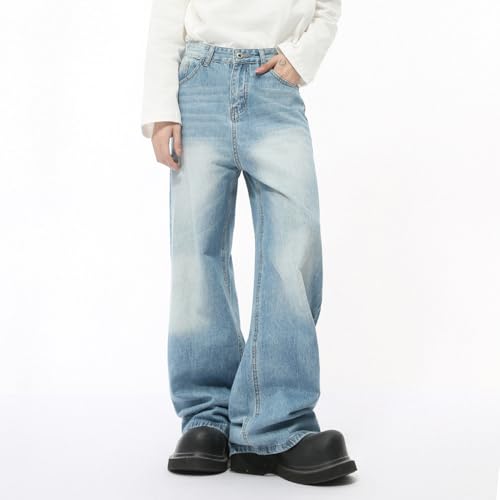 Men's Jeans Autunm Korean Retro Wide-Leg Straight Casual Commute Slim Fit Loose Home Long Pants2