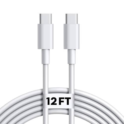 Long USB C to USB C Cable 12Ft 60W USBC to USBC Cord Charger Type C to Type C Fast Charging C to C Cable for 16 17 for iPhone 17 Air 16 Plus 16 Pro Max Galaxy S25 S24 iPad Pro/Air MacBook Pro/Air