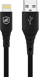 Cabo Tech Proof de carregamento rápido para iPhone/Lightning, Certificação Apple MFI, Revestido em malha reforçada, Qualcomm 3.0 - Comprimento de 1,2m - Preto - Gshield