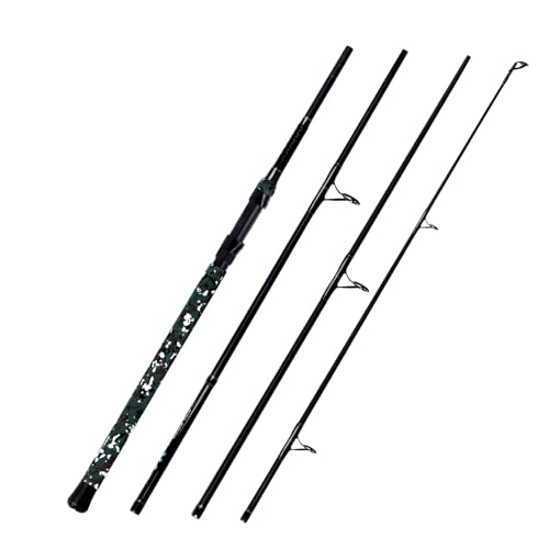 Fiblink 4-Piece Surf Spinning Fishing Rod, Portable Travel-Friendly Pole, Carbon Fiber Fishing Rod (9’/10’/12’) (10\' H)