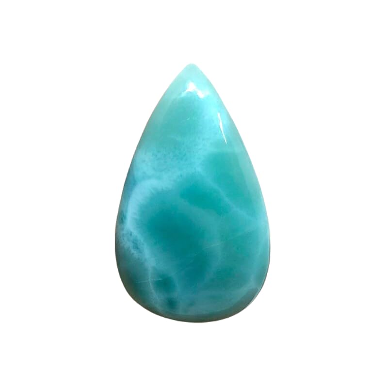 Cabochon larimar naturel de forme poire pour concevoir votre propre pendentif bohème chic