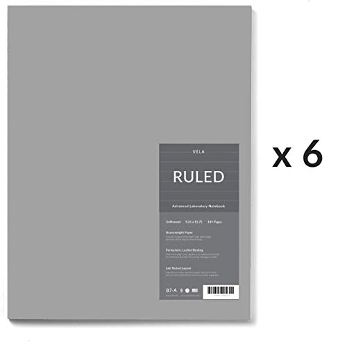 Vela Sciences Advanced Softcover Lab Notebook, 9.25 x 11.75 inches, 144 Pages (6-Pack, Ruled)