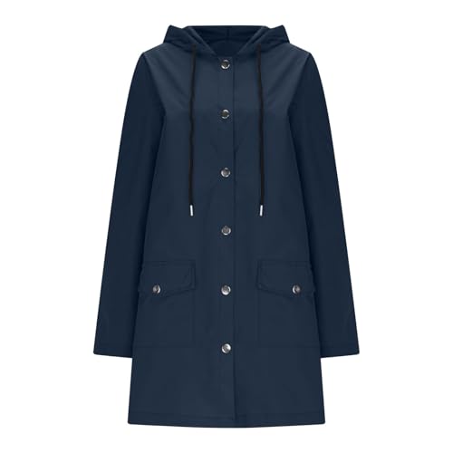 Uillui Rain Coats for Women Waterproof with Hood Long Raincoat Packable Lightweigtht Rain Jacket Travel Casual Windbreaker4