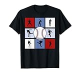 Cooles Baseball Silhouette Design Baseball Spieler T-Shirt