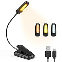 Diboniur Leselampe Buch Klemme, Leselampe Bett mit 9 LEDs, 3 Farbtemperatur Modi Dimmbare Helligkeit, Lange Laufzeit, USB C Wiederaufladbare Klemmlampe für Nachtlesen ins Bett