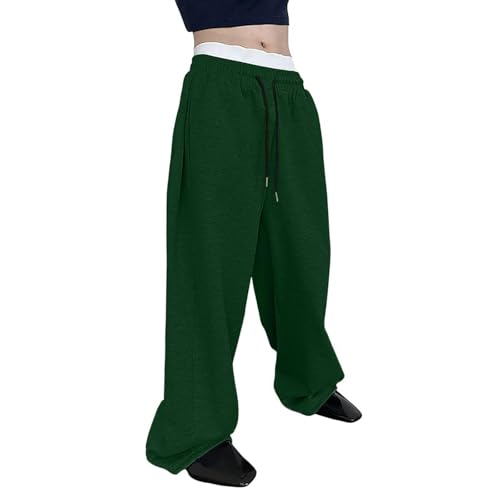 Baggy Sweatpants Men Fleece Wide Leg Sweat Pants with Pockets Loose Open Bottom Joggers Y2k Clothes Tall Trousers Streetwear