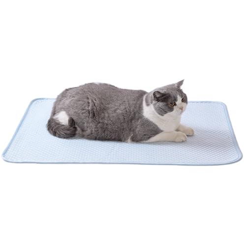 petfelix FrostEase Dog Cooling Mat Cooling Dog Bed and Cooling Pad for Dog and Cat with Qmax 0.4 Yarn Breathable 3D Airflow Layers Machine Washable Non Slip Base for Pets Blue S 20*16