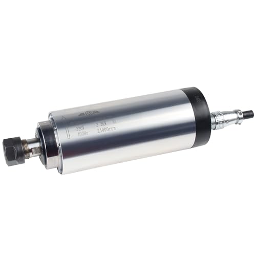 RATTMMOTOR CNC Motor 2.2KW Air Cooled Spindle Motor 220V 80mm Motor ER20 Collet 3HP 24000RPM High Speed Spindle 8A 400Hz for CNC Router Engraver Milling Machine