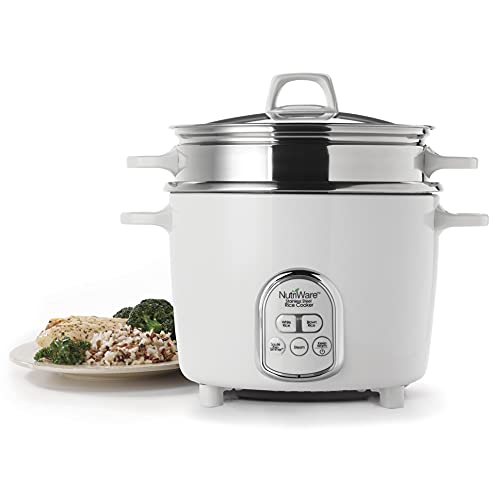 14-Cup-Digital-Rice-Cooker-White-Stainless-Steel-Ready-Indicator-Light